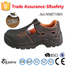 SRSAFETY 2016 industrial safety shoes emboss cow split leather safety shoes black steel safety steel